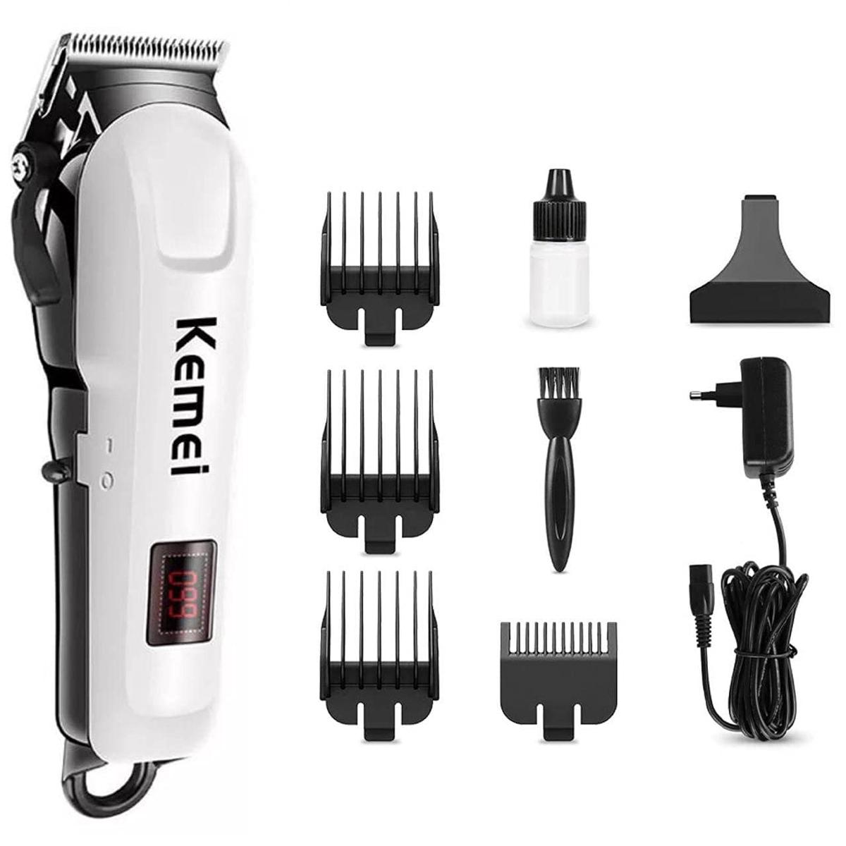 Kemei Km-809A Digital Rechargeable Electric Hair Cut Trimmer