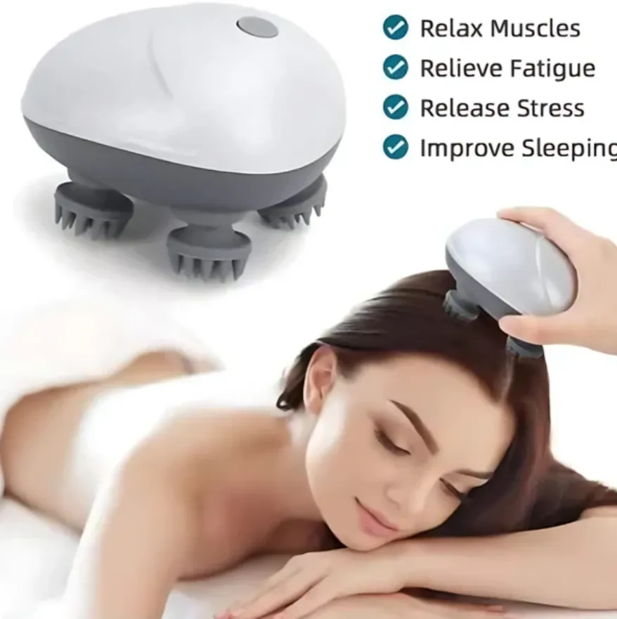Rechargeable Electric Head Kneading Massager